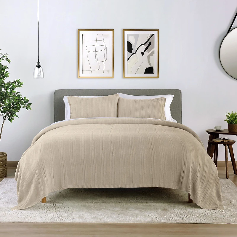 Vellux Supersoft Knit Striped Malmo Blanket