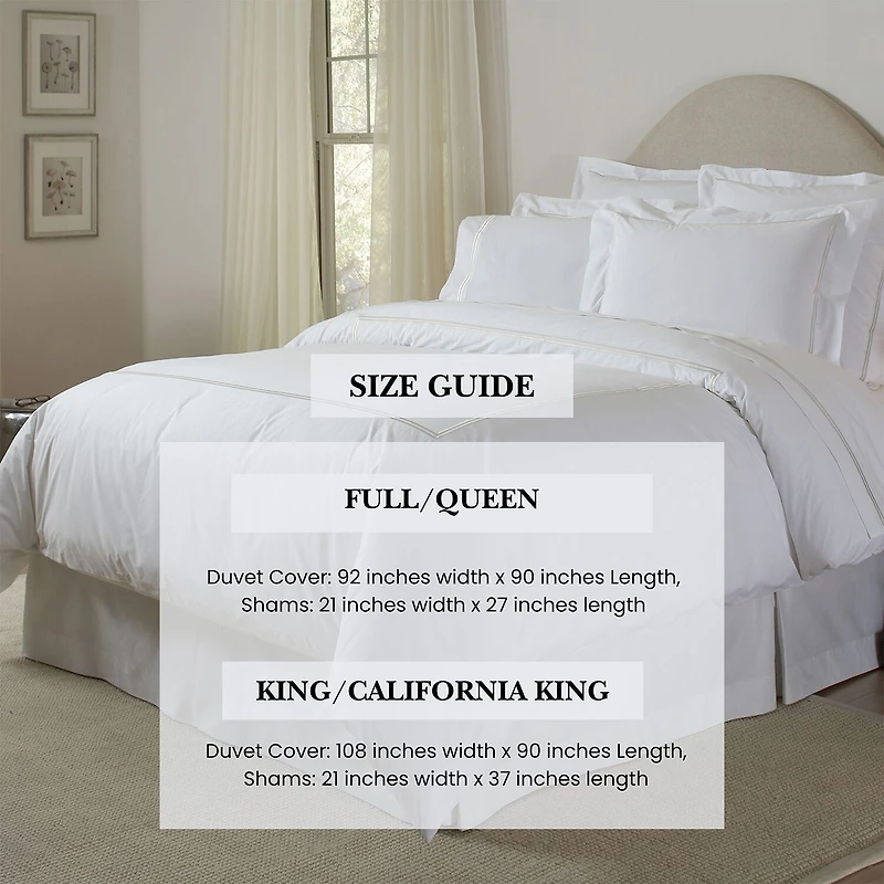 Pointehaven Double Stitch Cotton Percale Oversized Zipper Closure 3-pc. Duvet Cover Set