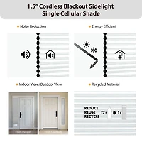 Eco Estates Sidelight Cut-To-Width Cordless 100% Blackout Cellular Shade