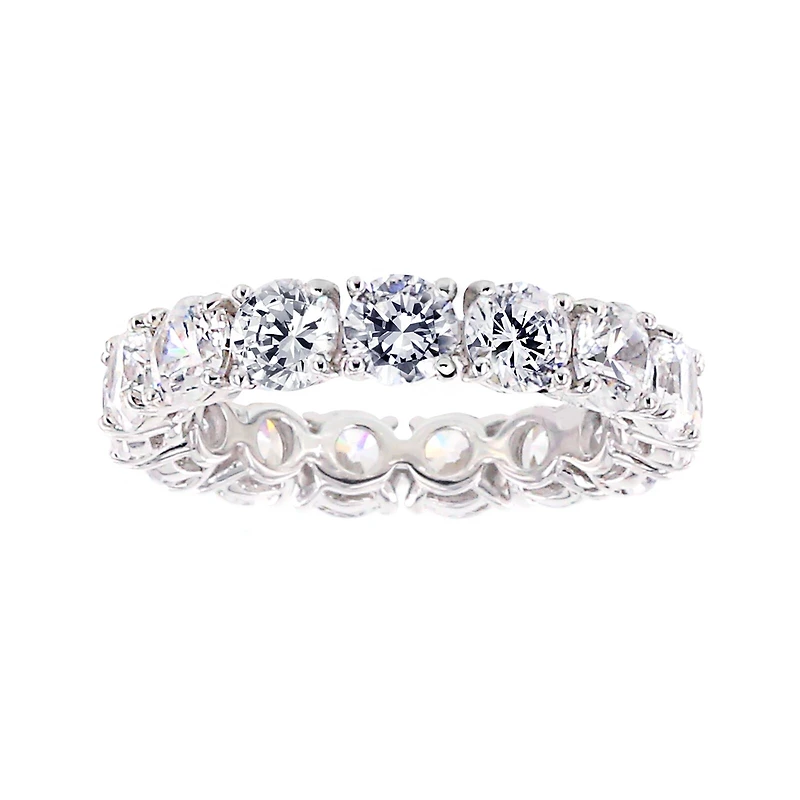 Diamonart® Cubic Zirconia Sterling Silver Eternity Band Ring