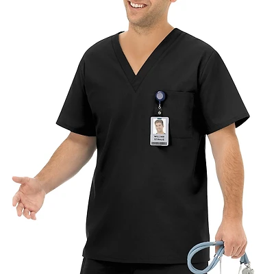 Fundamentals By White Swan 14900 1-Pocket Unisex Adult Big and Tall V Neck Short Sleeve Scrub Top