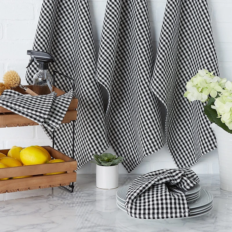 Design Imports Check 6-pc. Towels + Dish Cloths Set