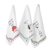 Design Imports Love You 3-pc. Dish Towel Set