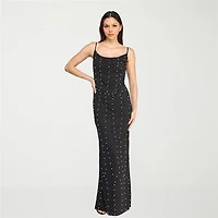 Trixxi Womens Juniors Square Neck Sleeveless Embellished Bodycon Dress