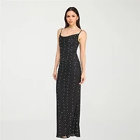 Trixxi Womens Juniors Square Neck Sleeveless Embellished Bodycon Dress