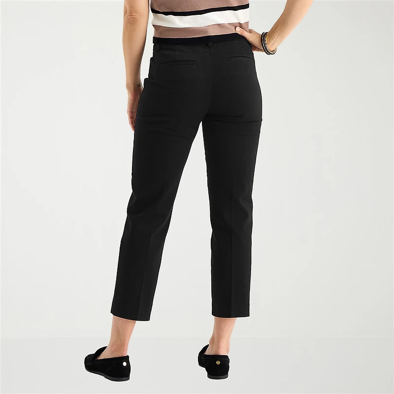 Liz Claiborne Emma Twill Womens Tall Slim Mid Rise Flat Front Pant