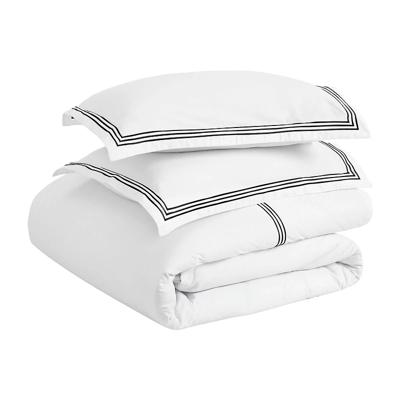 SUPERIOR® Brandon Embroidered Cotton Modern Duvet Cover