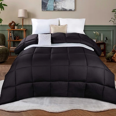 SUPERIOR® Striped All Season Plush Reversible Down Alternative Hypoallergenic Comforter