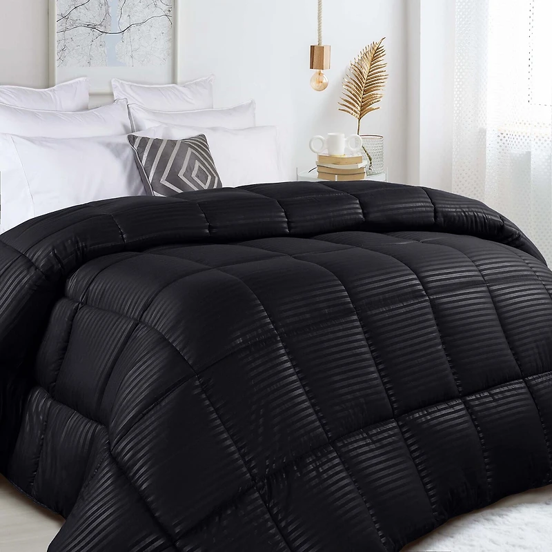 SUPERIOR® Striped All Season Plush Reversible Down Alternative Hypoallergenic Comforter