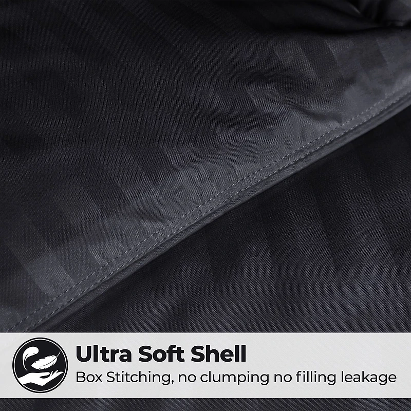 SUPERIOR® Striped All Season Plush Reversible Down Alternative Hypoallergenic Comforter