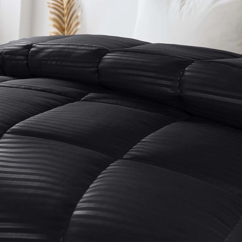 SUPERIOR® Striped All Season Plush Reversible Down Alternative Hypoallergenic Comforter