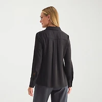 Liz Claiborne Womens Fitted Long Sleeve Regular Fit Button-Down Shirt