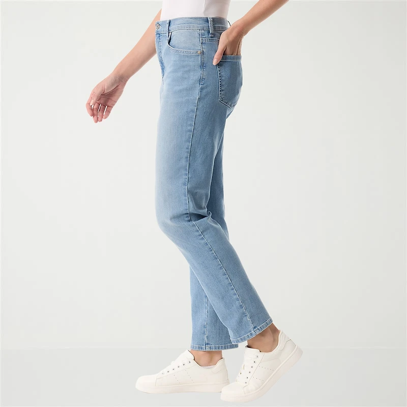 Gloria Vanderbilt Amanda Womens High Rise Stretch Fabric Tapered Leg Jean