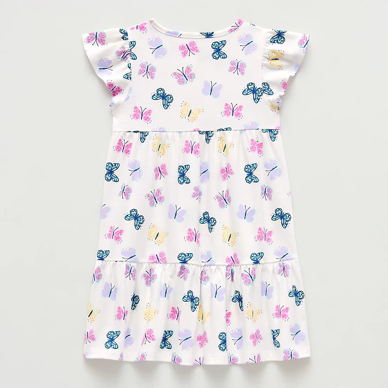 Thereabouts Little Girls Short Sleeve Flutter A-Line Dress