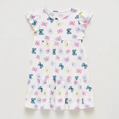 Thereabouts Little Girls Short Sleeve Flutter A-Line Dress
