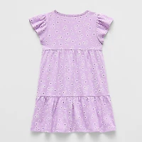 Thereabouts Little Girls Short Sleeve Flutter A-Line Dress