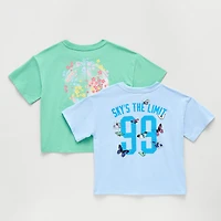 Xersion Little & Big Kid Girls Crew Neck Short Sleeve Relaxed Fit Graphic T-Shirt 2pc.