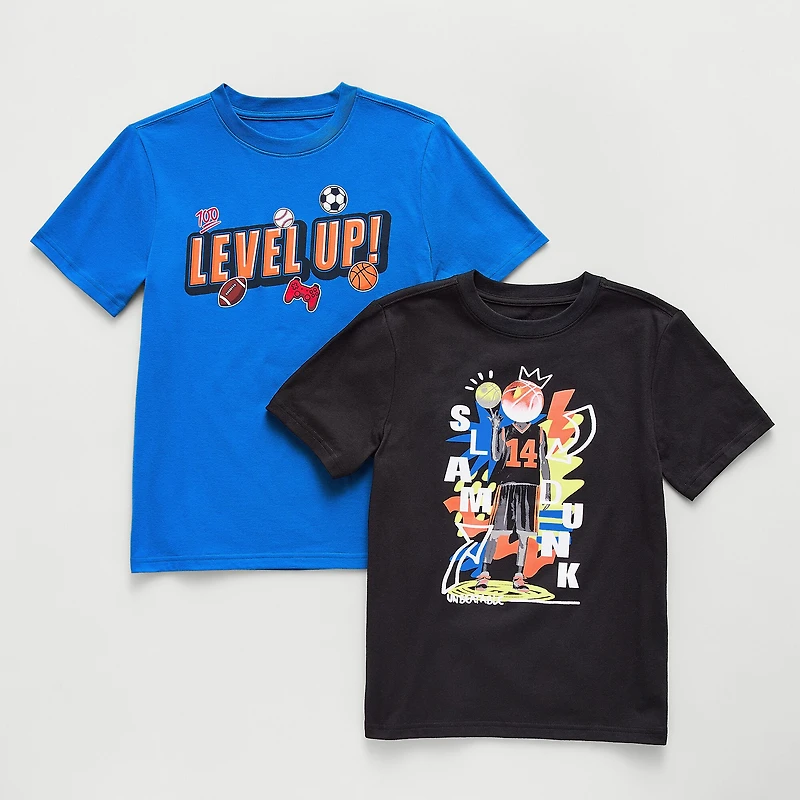 Xersion Little & Big Kid Boys Crew Neck Short Sleeve Regular Fit Graphic T-Shirt 2pc.