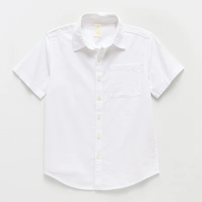 Thereabouts Little & Big Kid Boys Short Sleeve Regular Fit Button-Down Shirt
