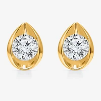 I/Si2 1 CT. T.W. Lab Grown White Diamond 14K Gold Over Silver 9.8mm Pear Stud Earrings