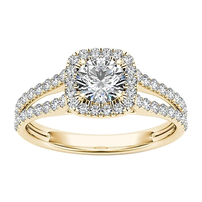 1 CT.T.W. Natural Round Diamond 14K Gold Engagement Ring