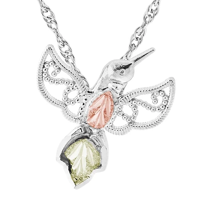 Black Hills Gold Hummingbird Womens Sterling Silver 18 Inch Pendant Necklace