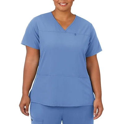 Jockey 2299 Womens Plus V Neck Short Sleeve Stretch Fabric Scrub Top
