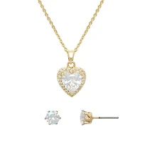 Mixit Womens Heart Hypoallergenic 2-pc. Jewelry Set
