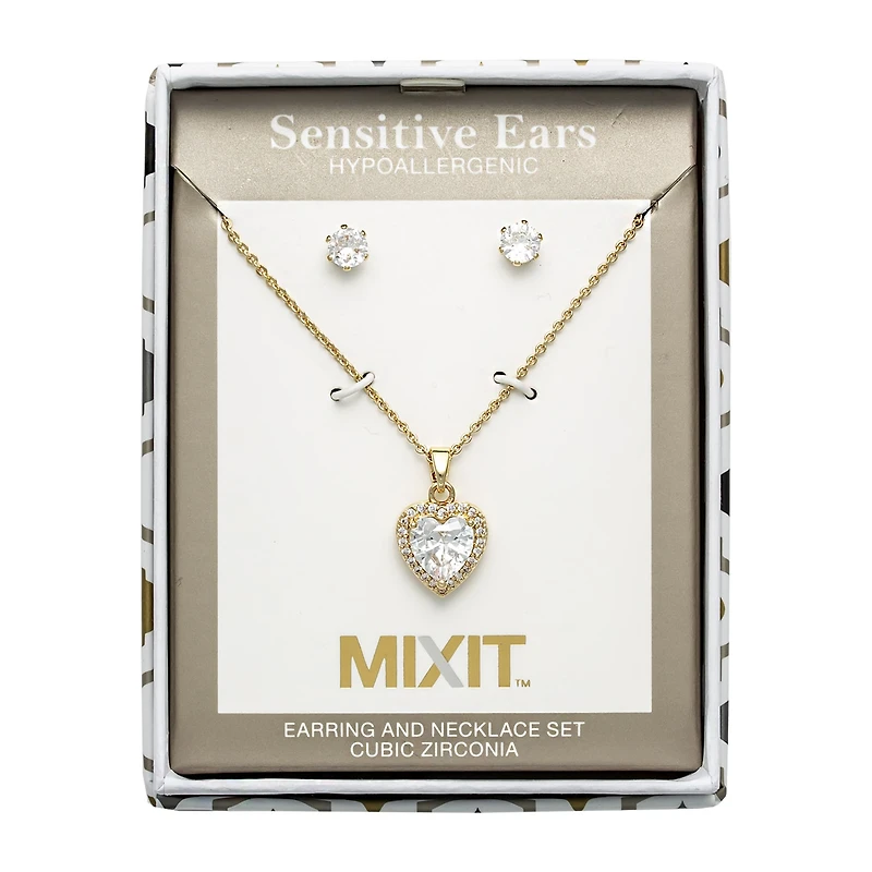 Mixit Womens Heart Hypoallergenic 2-pc. Jewelry Set