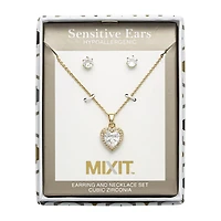 Mixit Womens Heart Hypoallergenic 2-pc. Jewelry Set