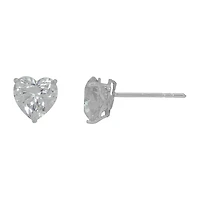 Toc 1 CT. Cubic Zirconia 10K Gold 5mm Heart Stud Earrings