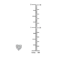 Toc 1 CT. Cubic Zirconia 10K Gold 5mm Heart Stud Earrings