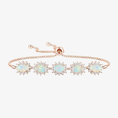 Gemstone 14K Gold Over Silver Oval Bolo Bracelet