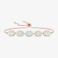 Gemstone 14K Gold Over Silver Oval Bolo Bracelet