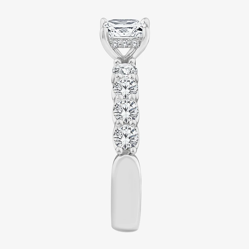 Signature By Modern Bride (F / Vs2) Womens 2 CT. T.W. Lab Grown White Diamond 10K Gold Side Stone Engagement Ring