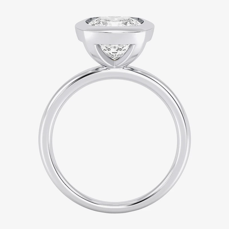 (F / Si1) Womens 3 CT. Lab Grown White Diamond 10K Gold Cushion Solitaire Engagement Ring