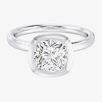 (F / Si1) Womens 3 CT. Lab Grown White Diamond 10K Gold Cushion Solitaire Engagement Ring