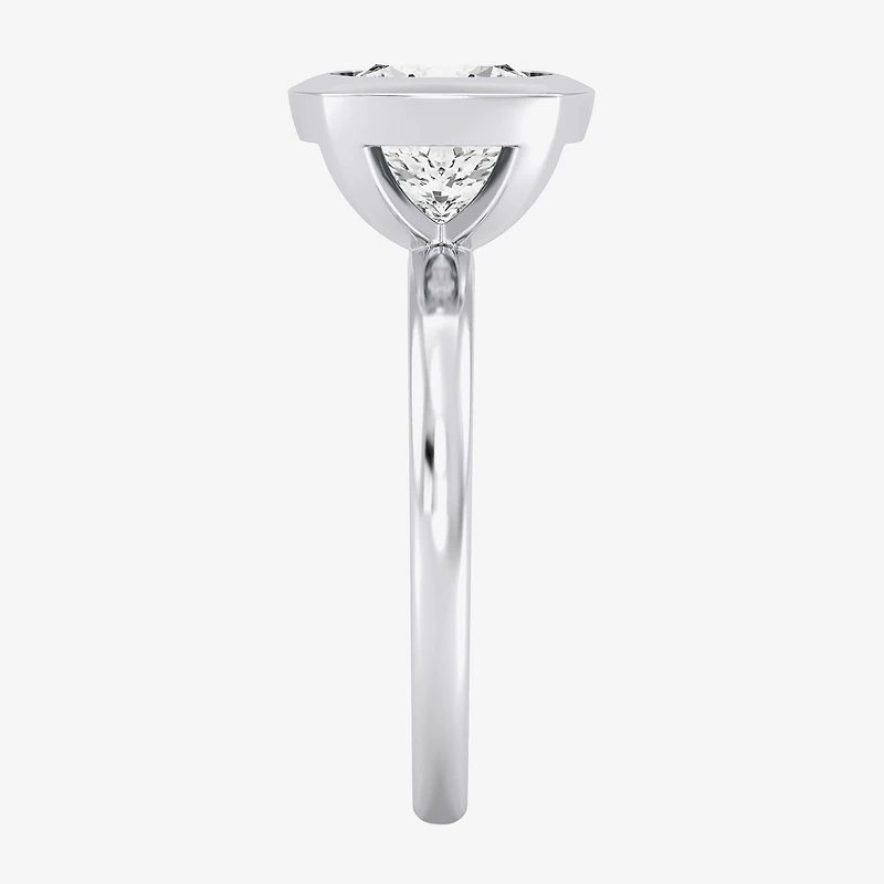 (F / Si1) Womens 3 CT. Lab Grown White Diamond 10K Gold Cushion Solitaire Engagement Ring