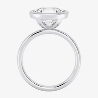 (F / Si1) Womens 3 CT. Lab Grown White Diamond 10K Gold Oval Solitaire Engagement Ring