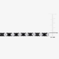 Mens Lab Created Black & White Sapphire Sterling Silver Tennis Necklaces