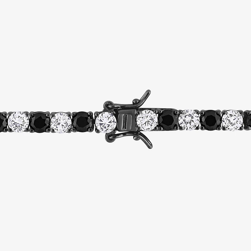 Mens Lab Created Multi Color Sapphire Sterling Silver 9 Inch Tennis Bracelet