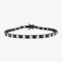 Mens Lab Created Multi Color Sapphire Sterling Silver 9 Inch Tennis Bracelet