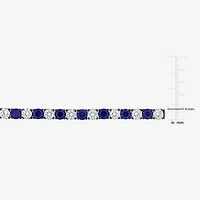 Mens Lab Created Sapphire Sterling Silver 9 Inch Tennis Bracelet