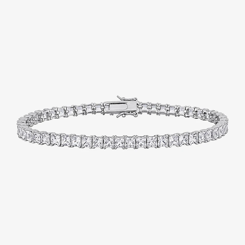 Mens Lab Created Sapphire Sterling Silver 9 Inch Tennis Bracelet