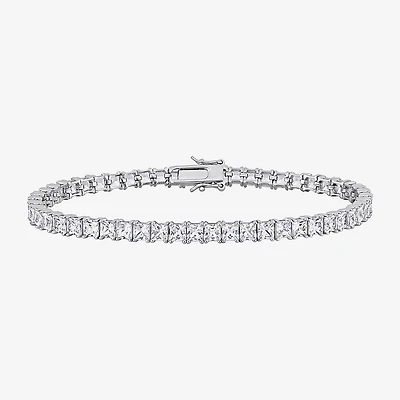 Mens Lab Created White Sapphire Sterling Silver 9 Inch Tennis Bracelet