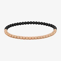 Mens 18K Gold Over Silver Titanium Stretch Bracelet