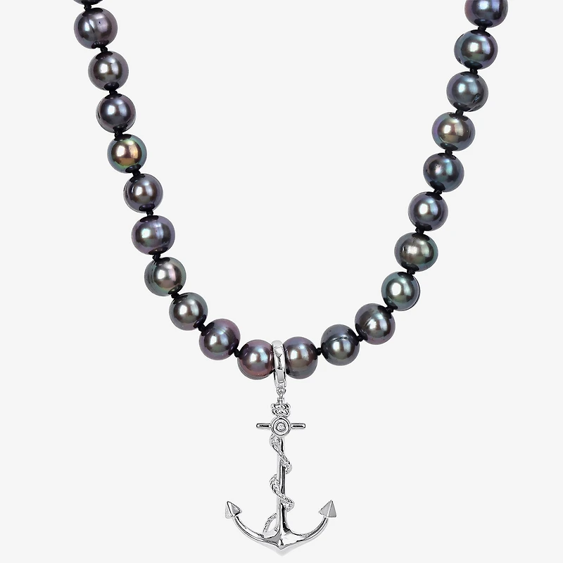 Mens Sterling Silver 19 Inch Strand Necklace