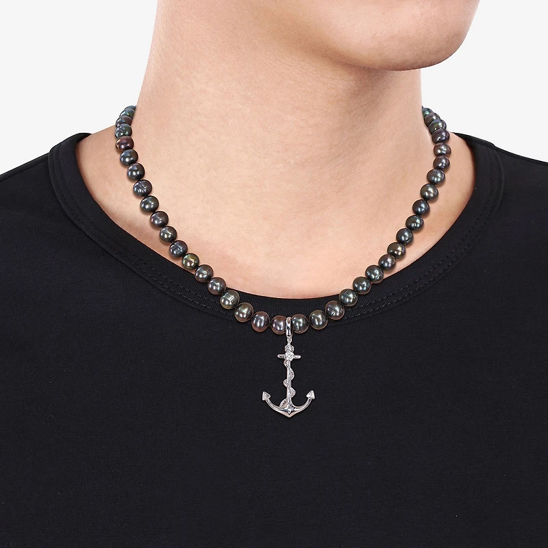 Mens Sterling Silver 19 Inch Strand Necklace