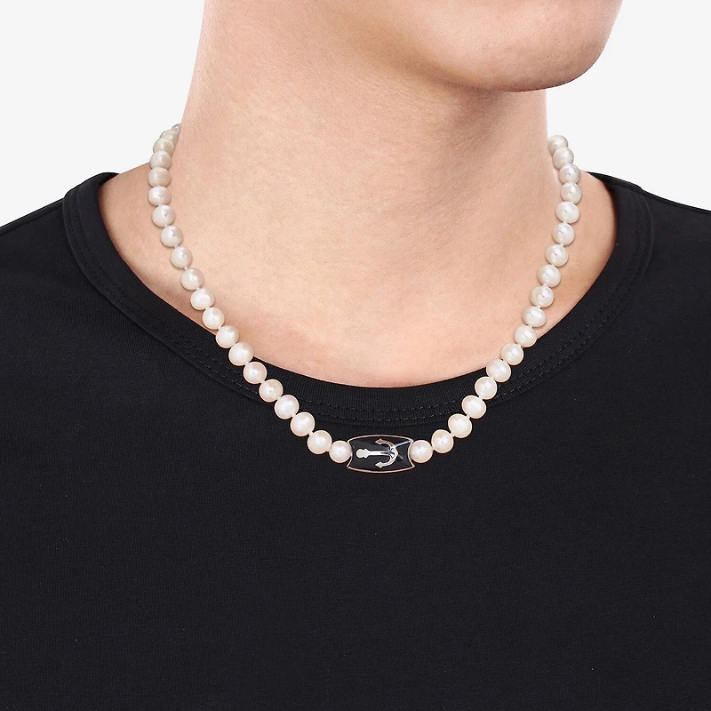 Mens Sterling Silver 19 Inch Strand Necklace