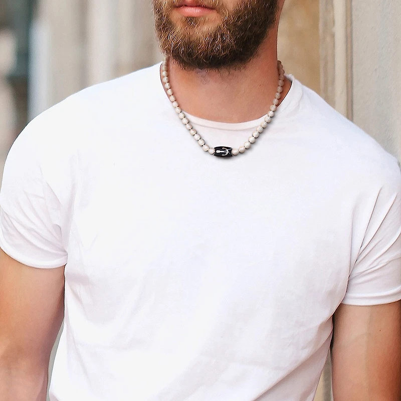 Mens Sterling Silver 19 Inch Strand Necklace